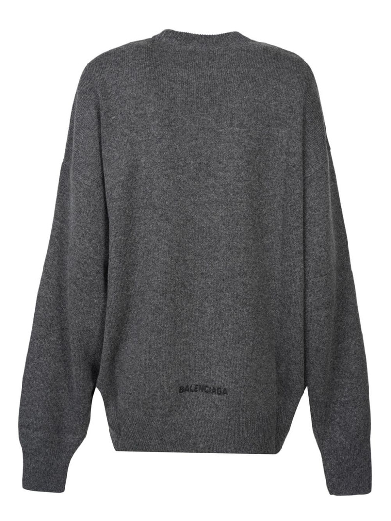 BALENCIAGA logo intarsia-knit jumper outlook