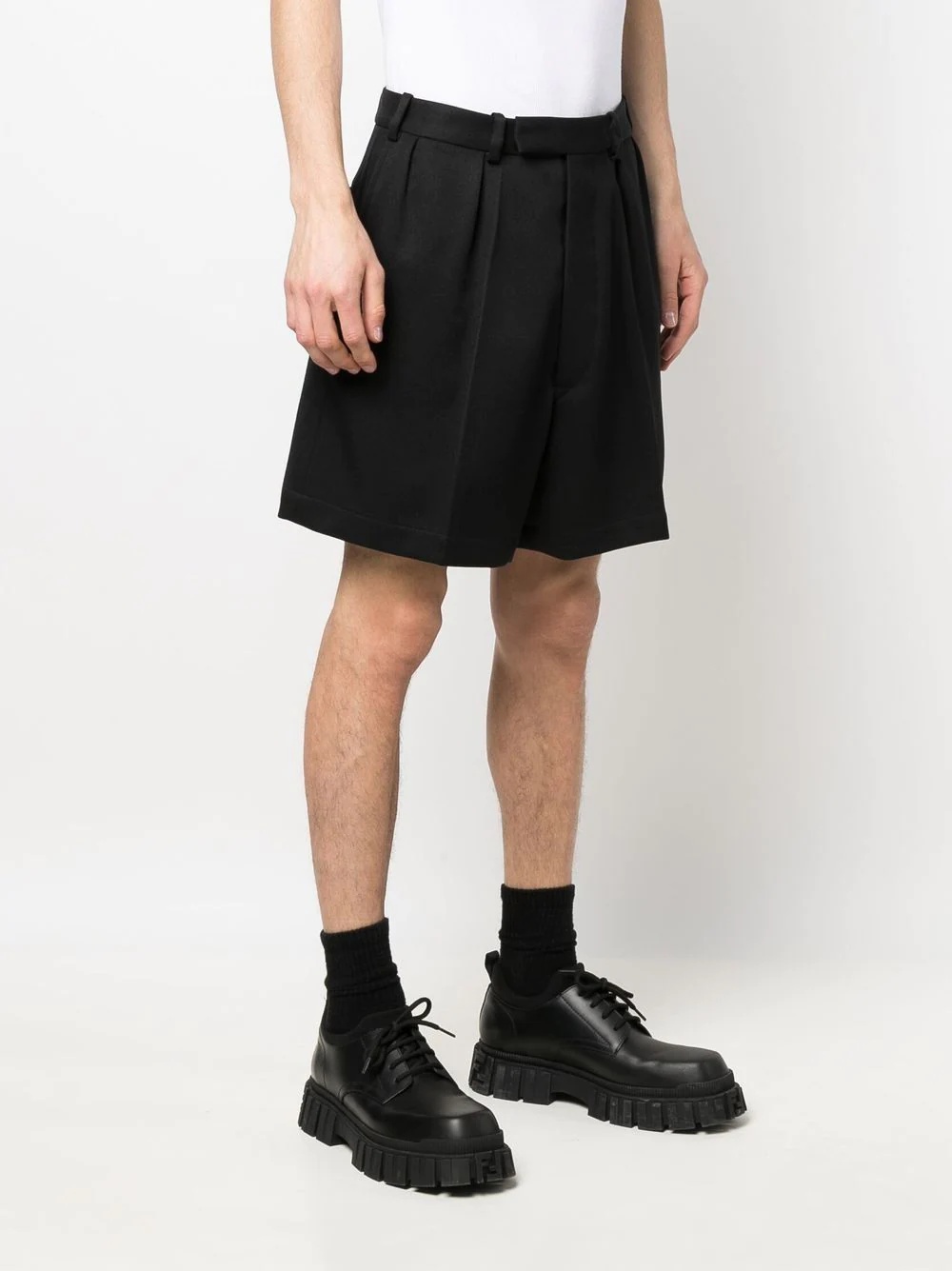 pleated tailored shorts - 3