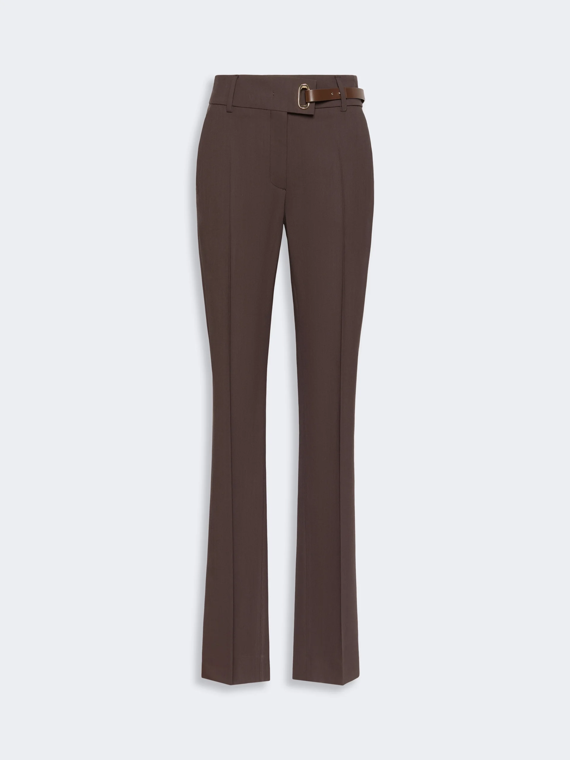 RUM Slim-fit stretch viscose trousers - CHOCOLATE - 1