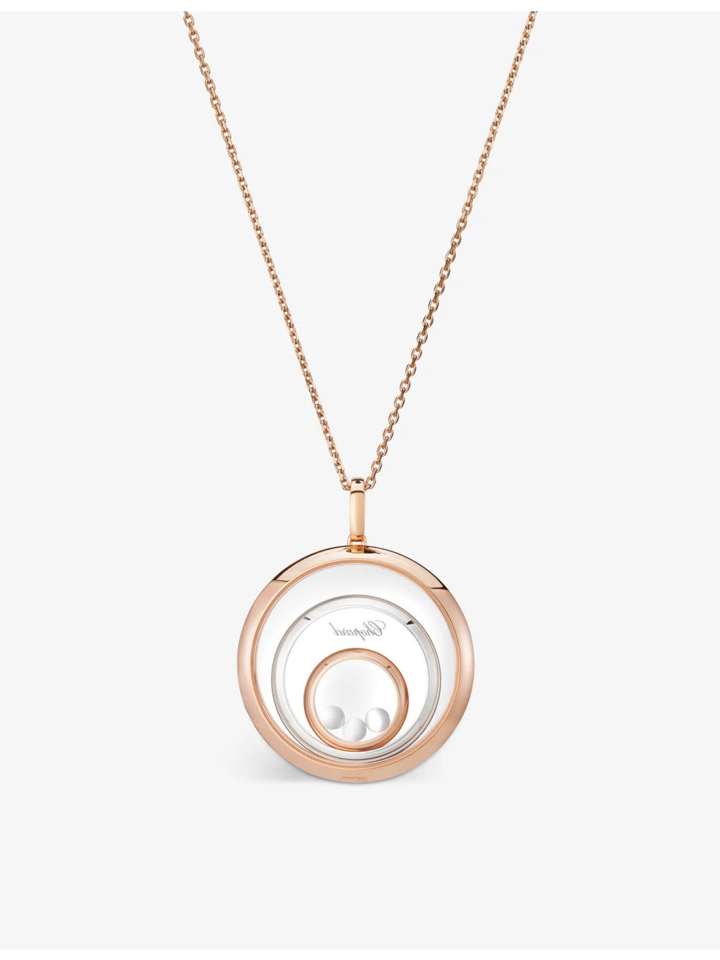 Happy Spirit 18ct Rose-Gold, White-Gold and 0.28ct Diamond Necklace - 1