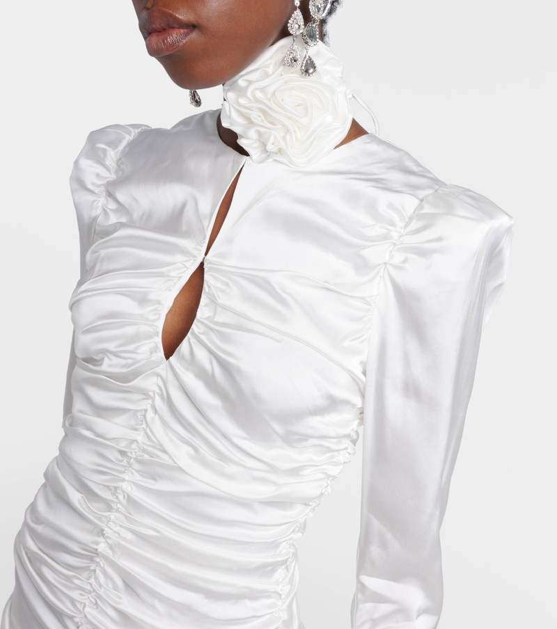Bridal ruched satin minidress 4