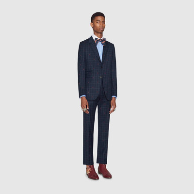 GUCCI New Marseille bees wool check suit outlook