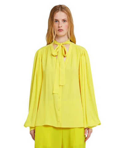 MSGM Blended silk crepe de chine blouse with bow outlook