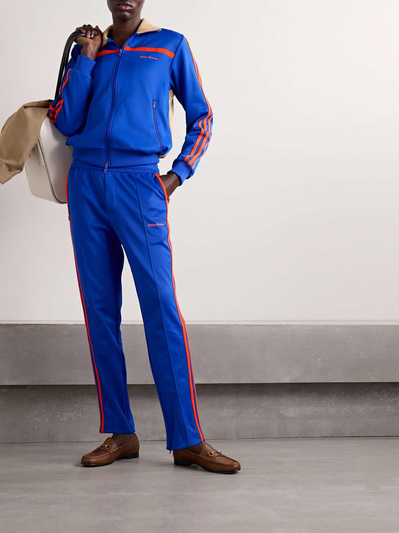 adidas Originals + Wales Bonner embroidered striped recycled-jersey track pants outlook