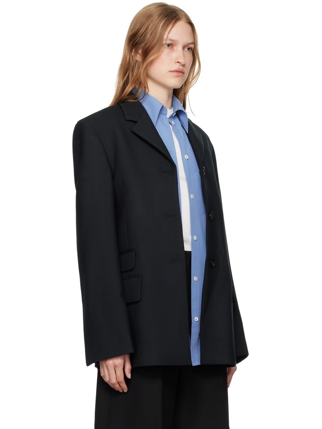 Black Straight Blazer - 2