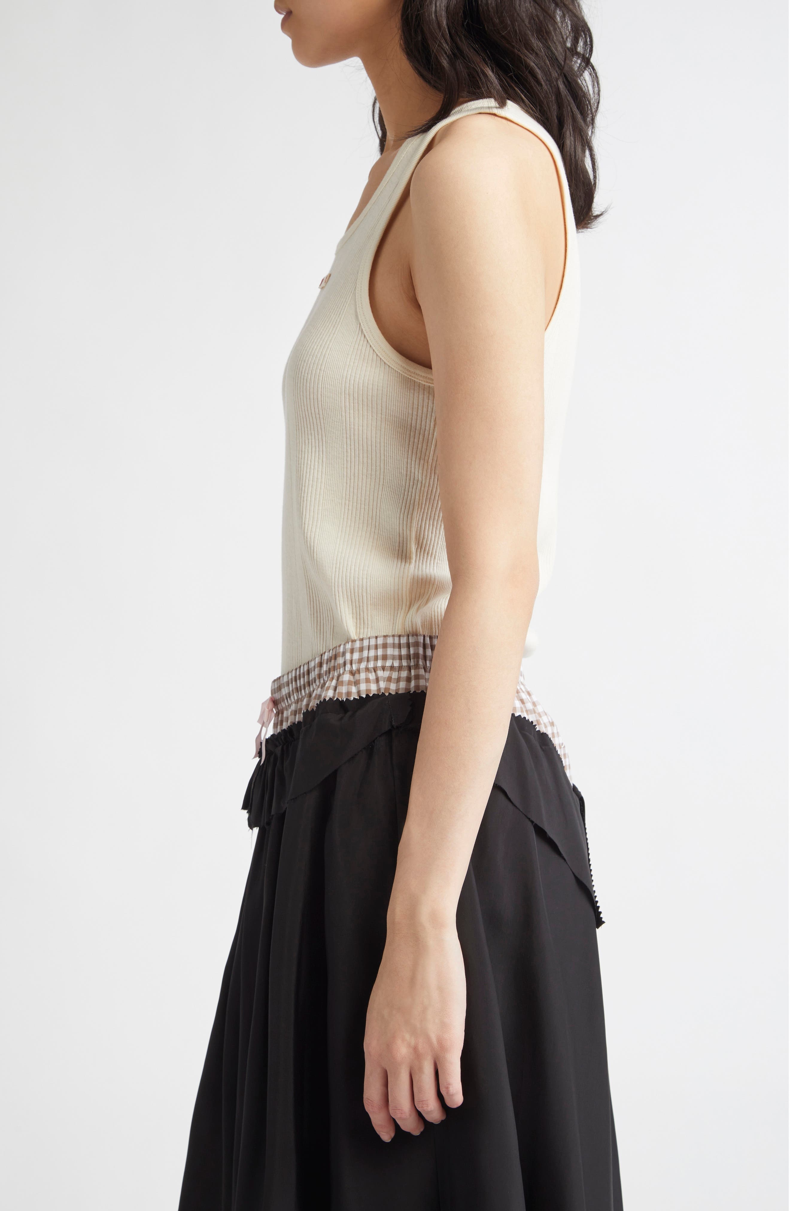 Maison Margiela Rib Tank in Beige at Nordstrom - 4