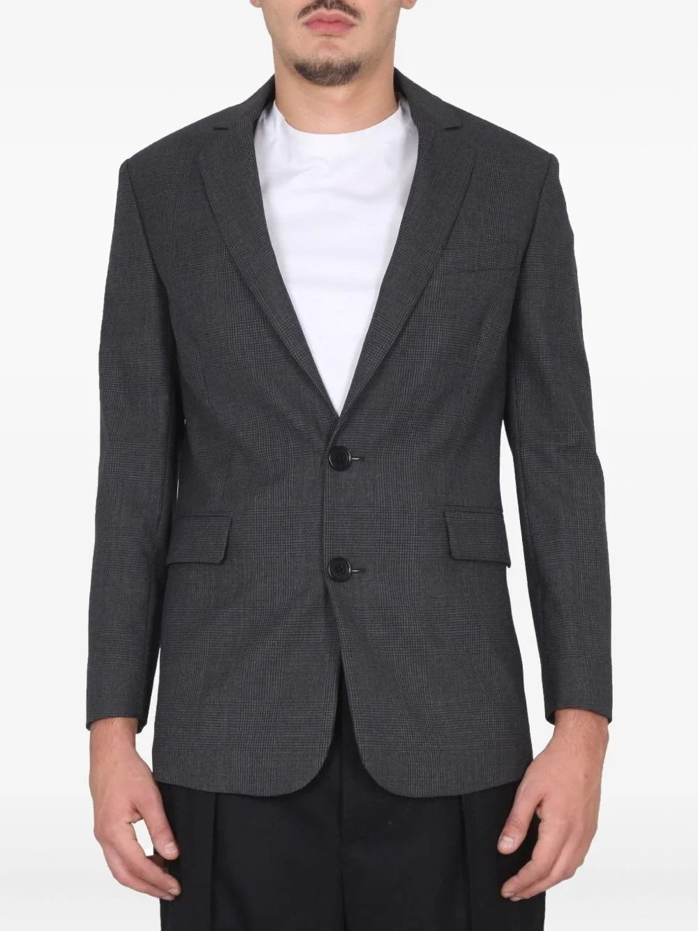 two-tone single-breasted blazer - 1