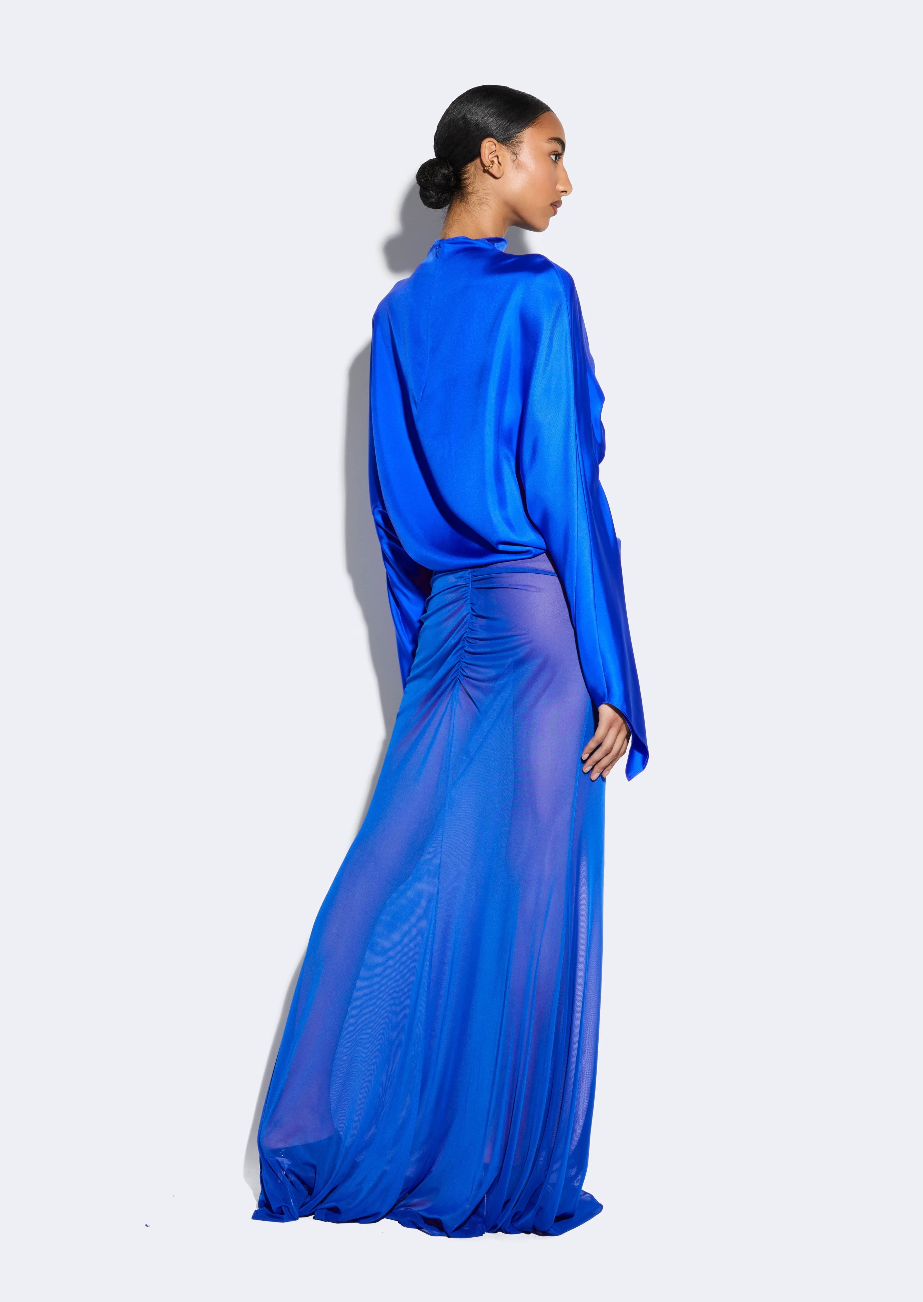 Mesh Ruched Maxi Skirt - 3