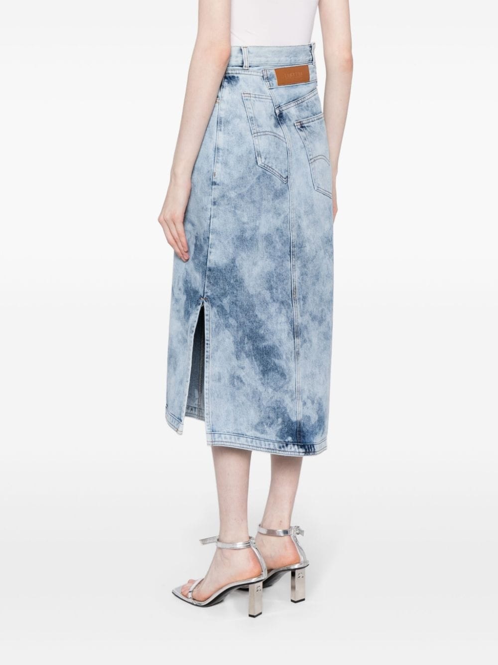 acid-wash midi skirt - 4