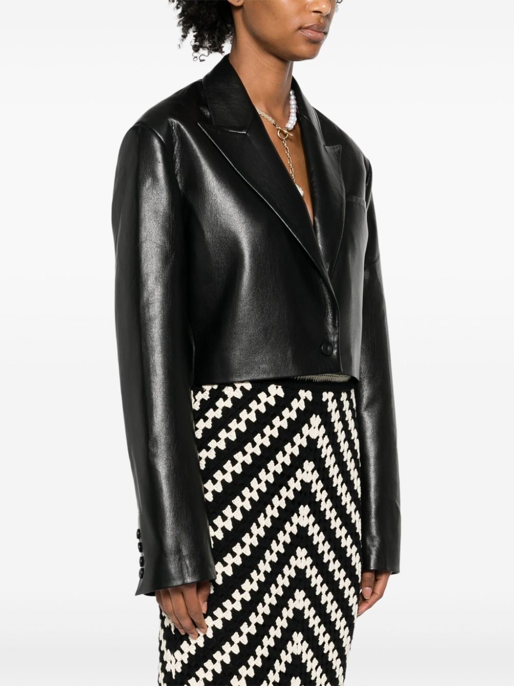 Aidula single-breasted cropped blazer - 3