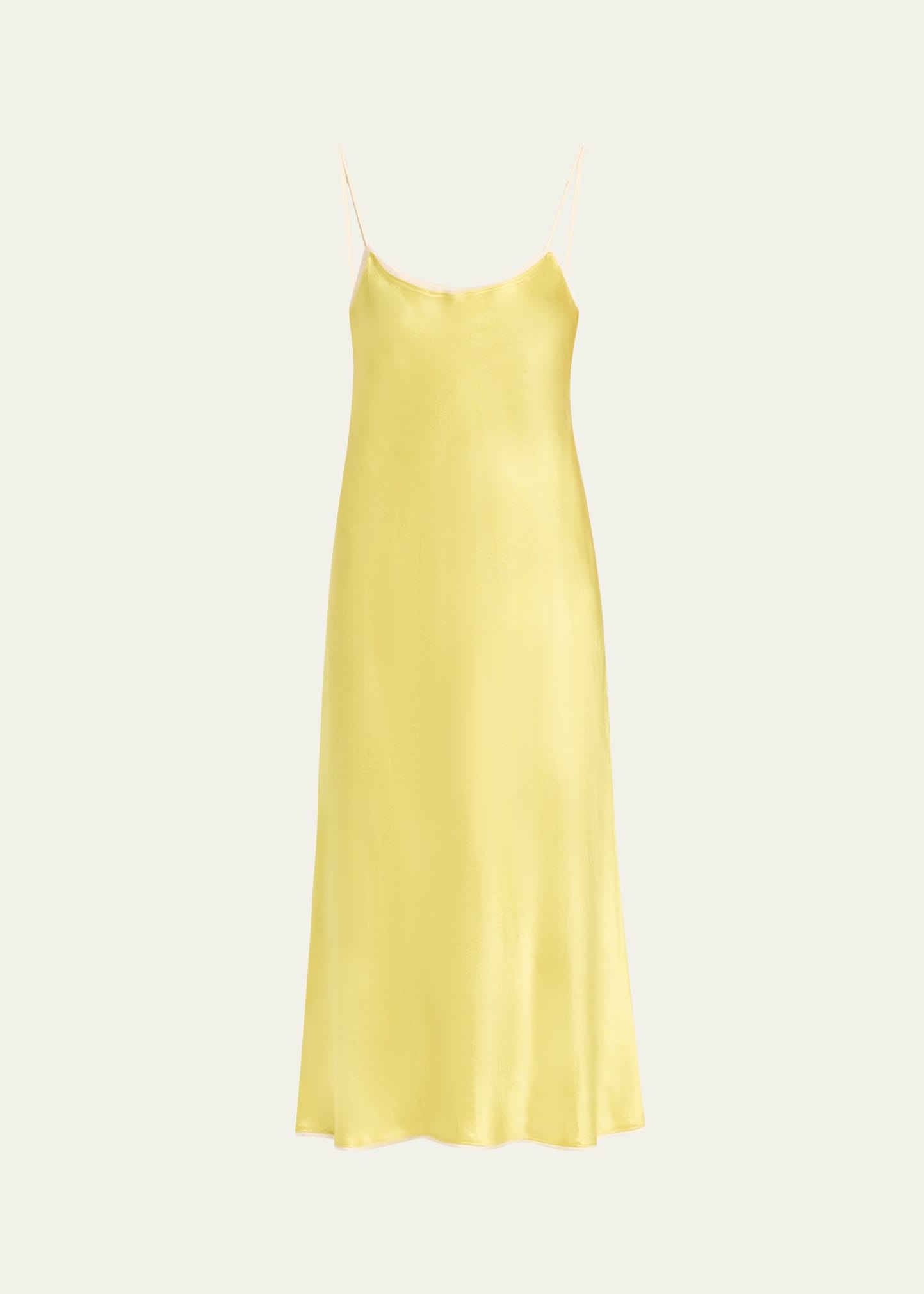 Tipped Satin Midi Slip Dress - 1