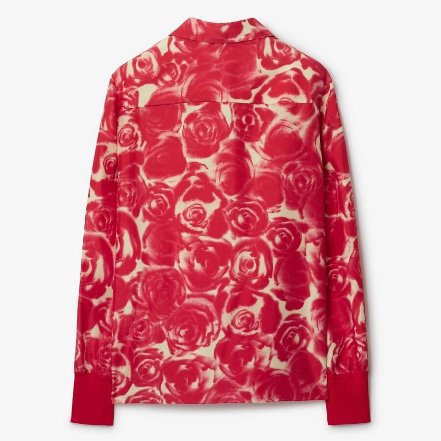 Burberry Rose Silk Button Down Shirt - 6
