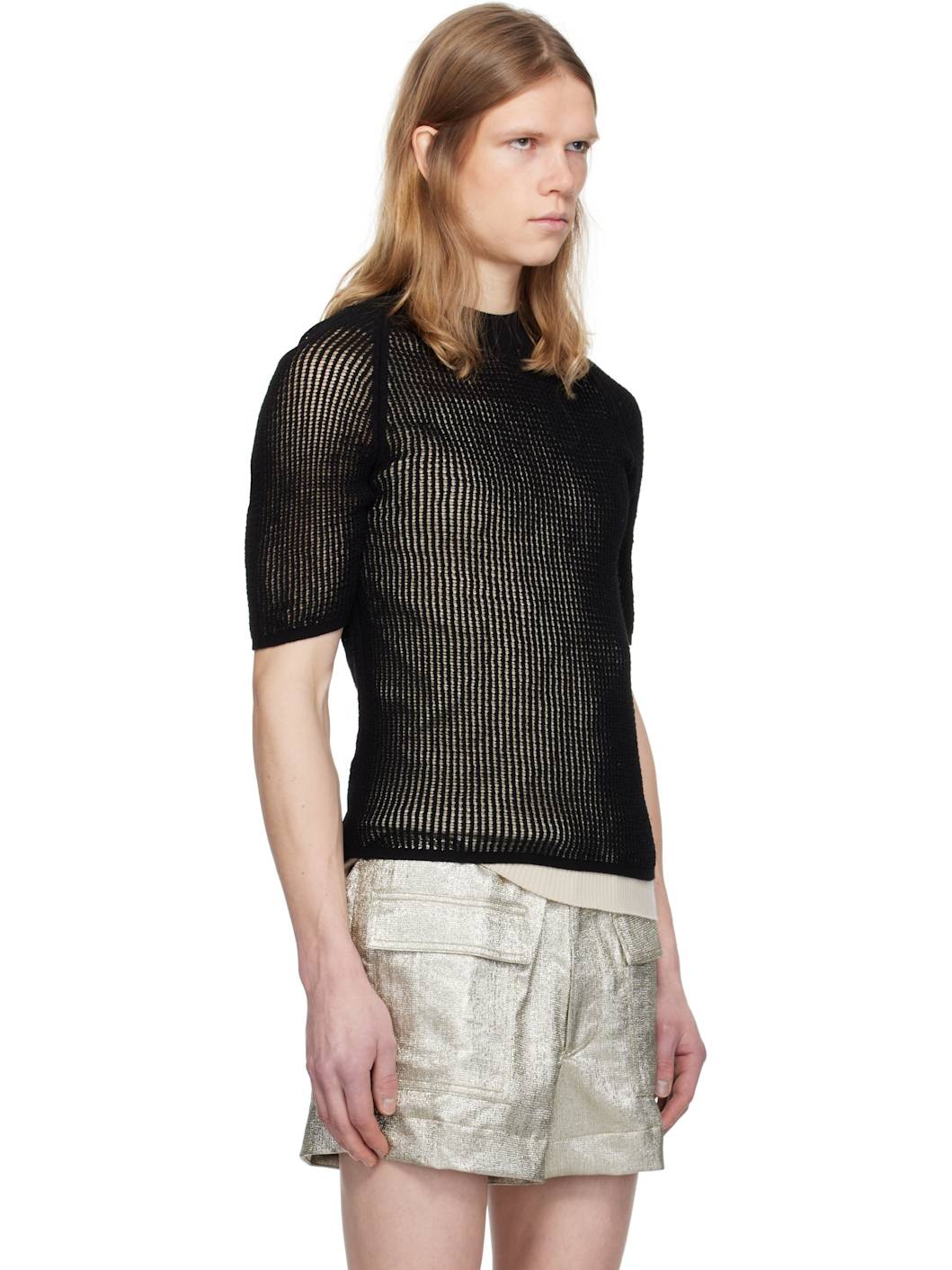 Black Open-Knit Sweater - 2