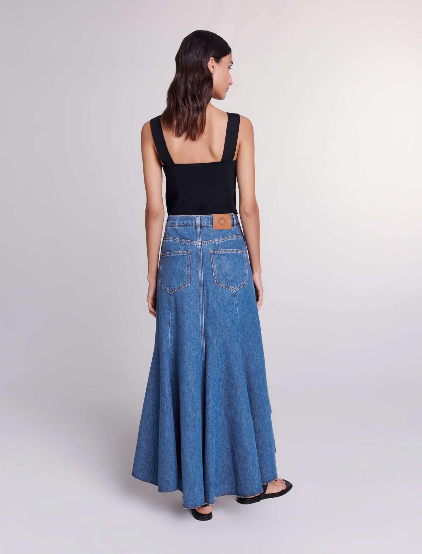 Asymmetrical denim skirt - 4