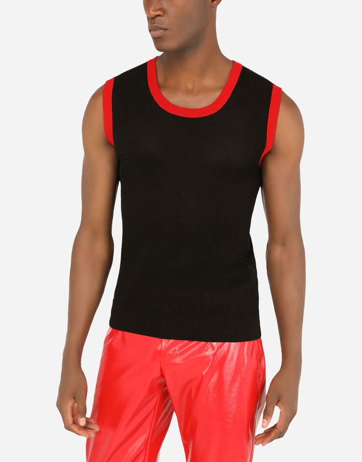 Mesh singlet with patch detailing - 4