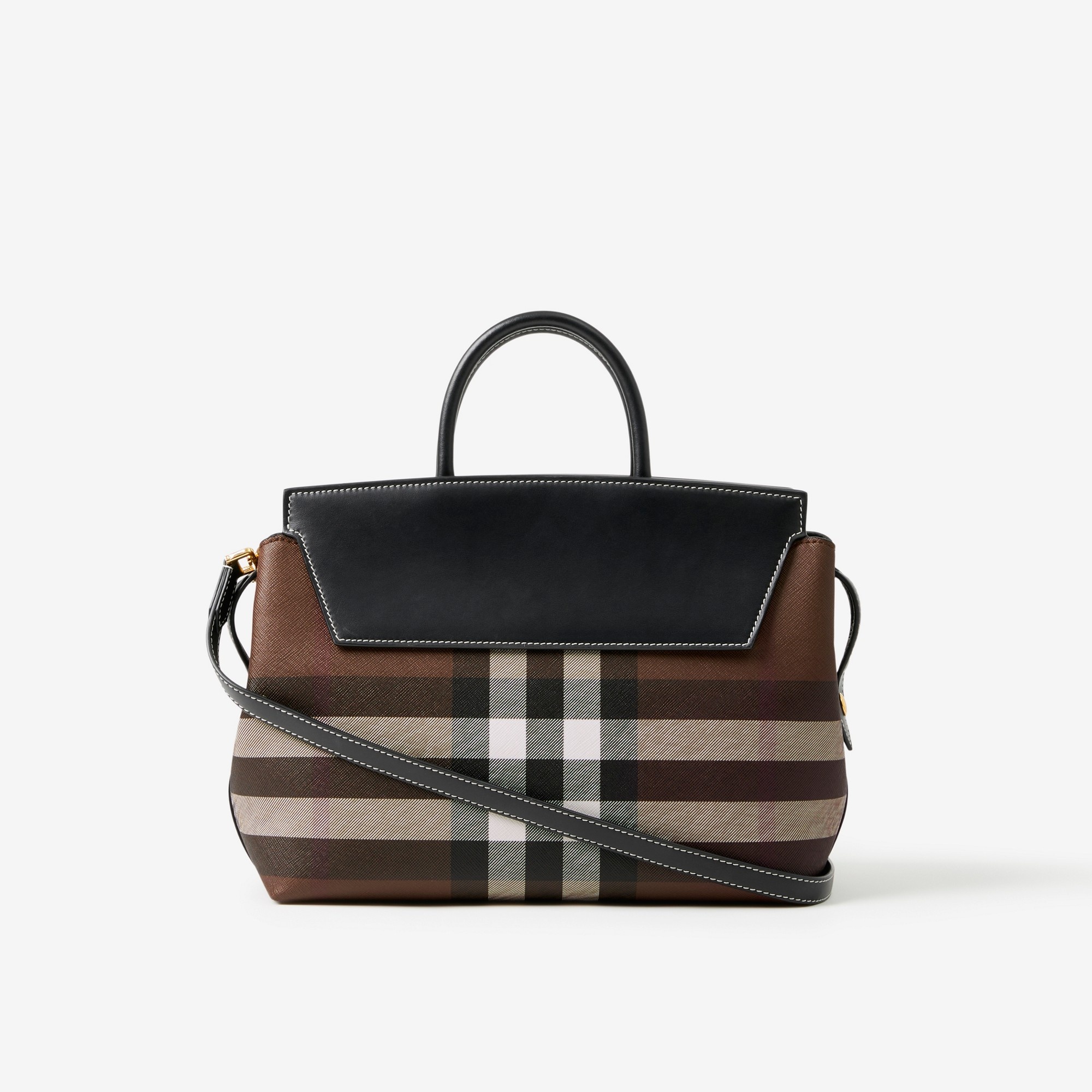 Check and Leather Medium Catherine Bag - 3