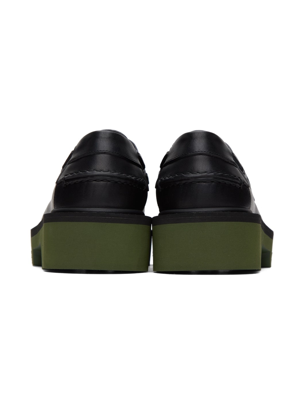 Black & Green Leather Derbys - 2