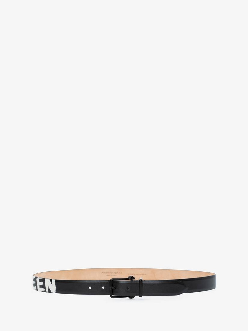 Black/white의 Mcqueen Graffiti 벨트 - 1