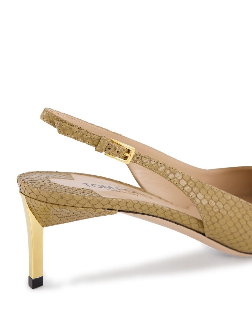 snake-embossed slingback pumps - 6