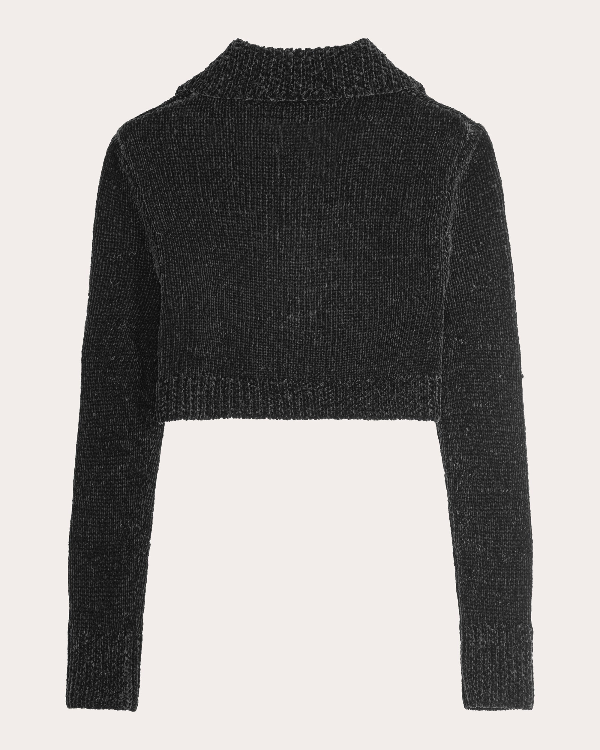 Calla Floral Velvet Collared Pullover - 5