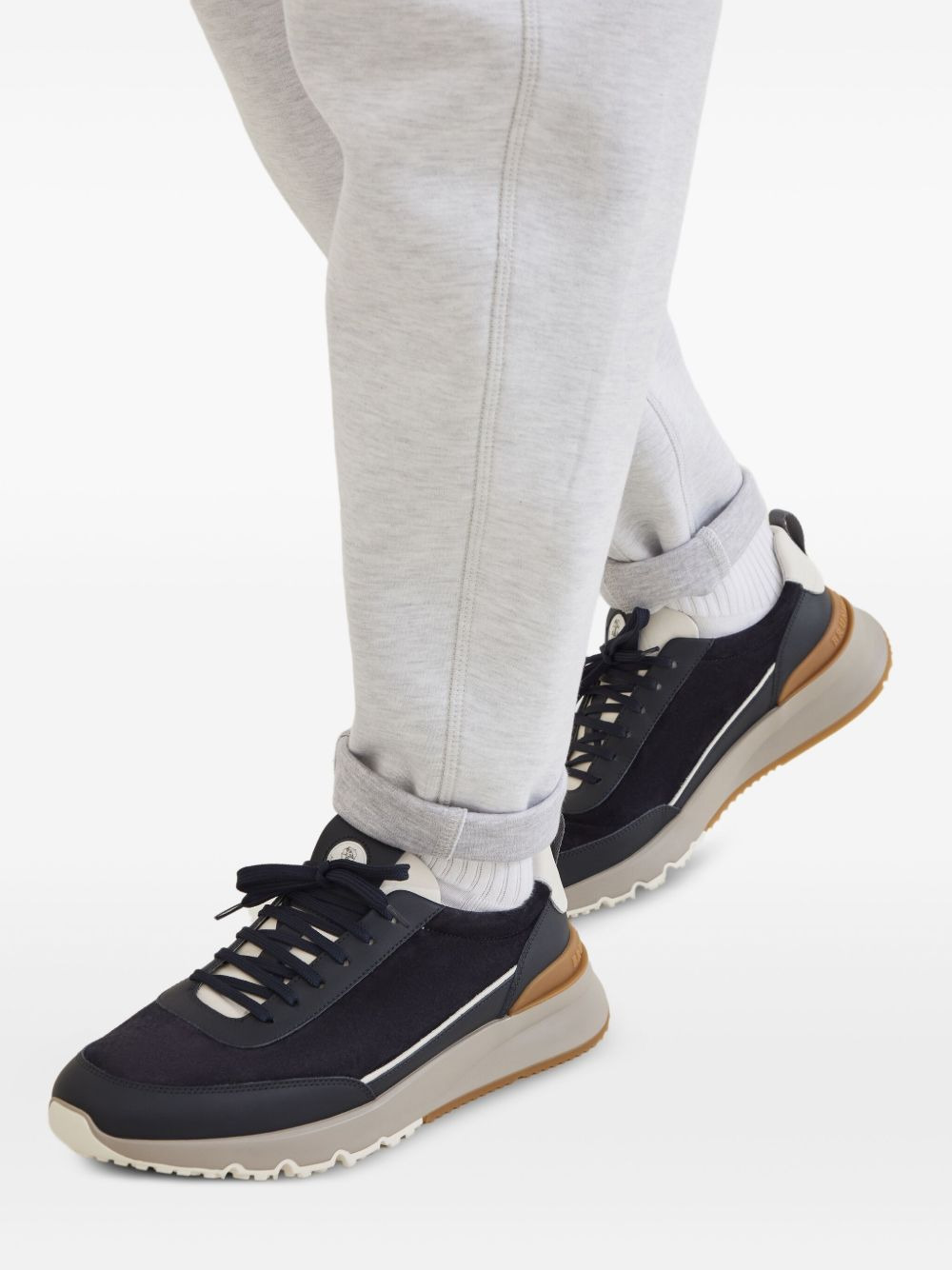 lace-up suede sneakers - 2