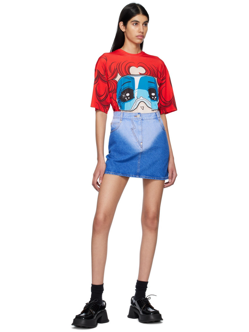 pushBUTTON Blue Brief-Washed Denim Miniskirt outlook