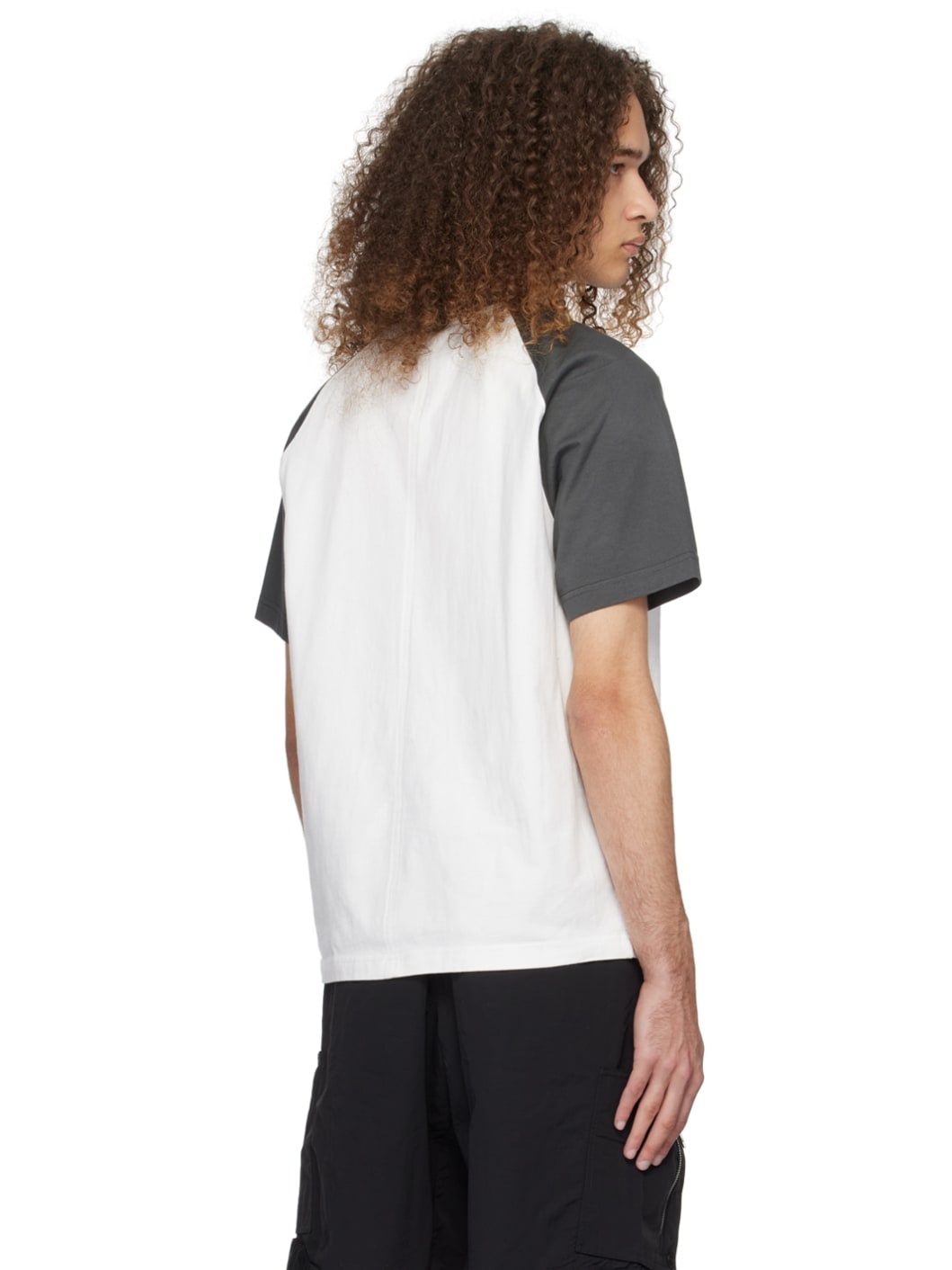 Gray & White Paneled T-Shirt - 3
