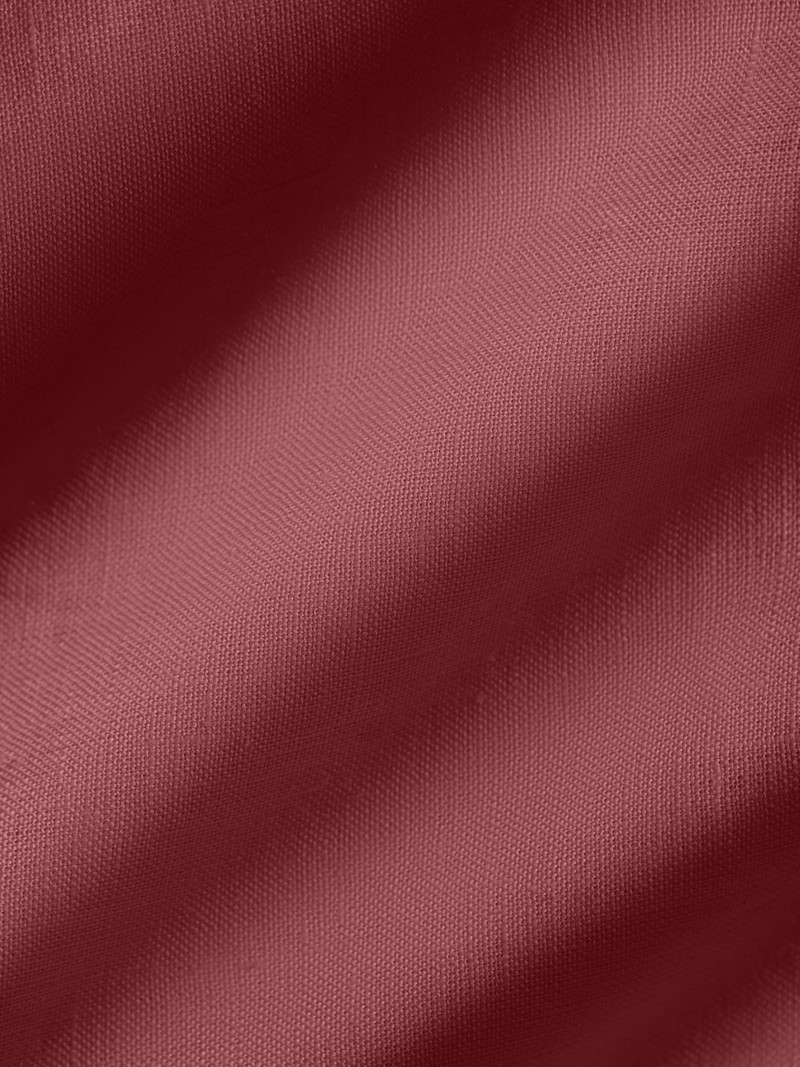 Mens DNA Linen Collared Long Sleeve Shirt - Garnet Red 5