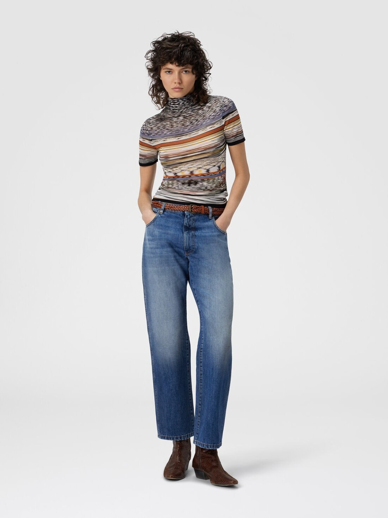 Missoni Mock Neck Sweater in Striped Knit outlook