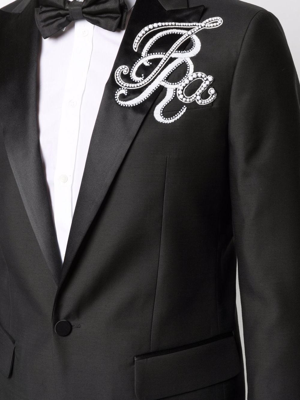 embroidered peak-lapel jacket - 5