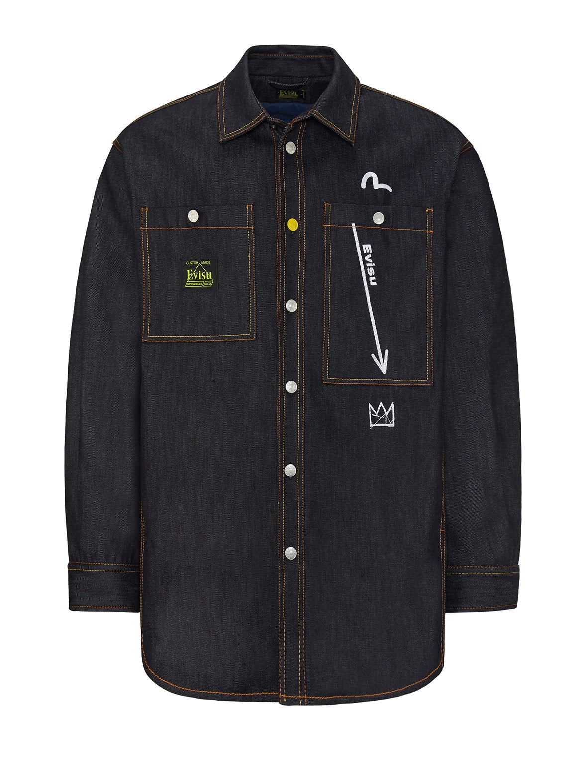 EVISU x Jean Michel Basquiat "Untitled" Denim Shirt Jacket - 7