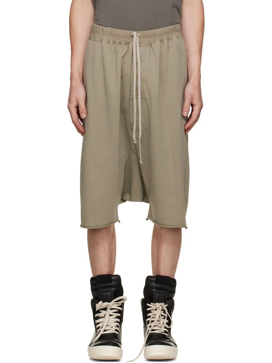 Taupe Tower Drawstring Pods Shorts - 1