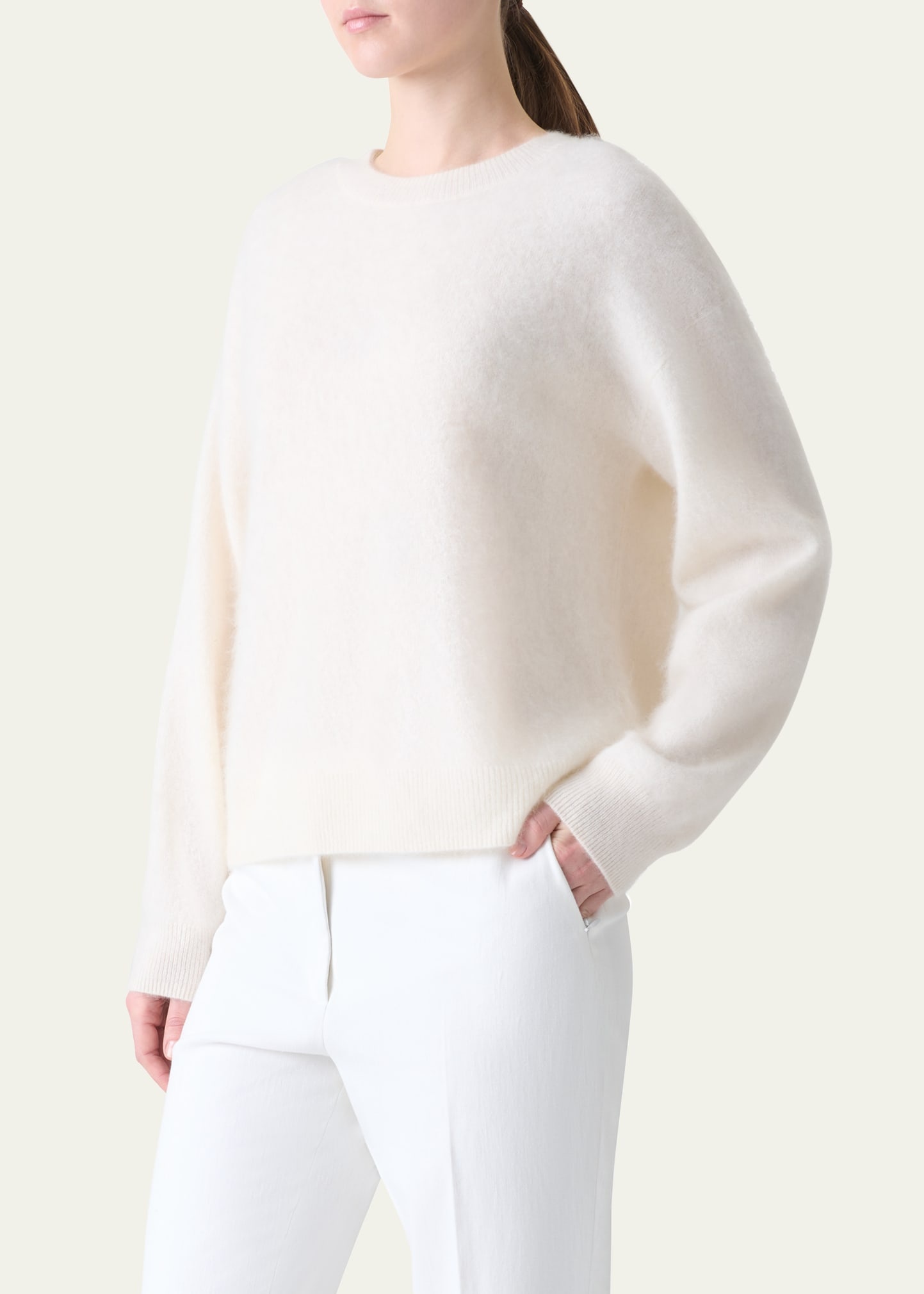 Brushed Cashmere Crewneck Sweater - 4