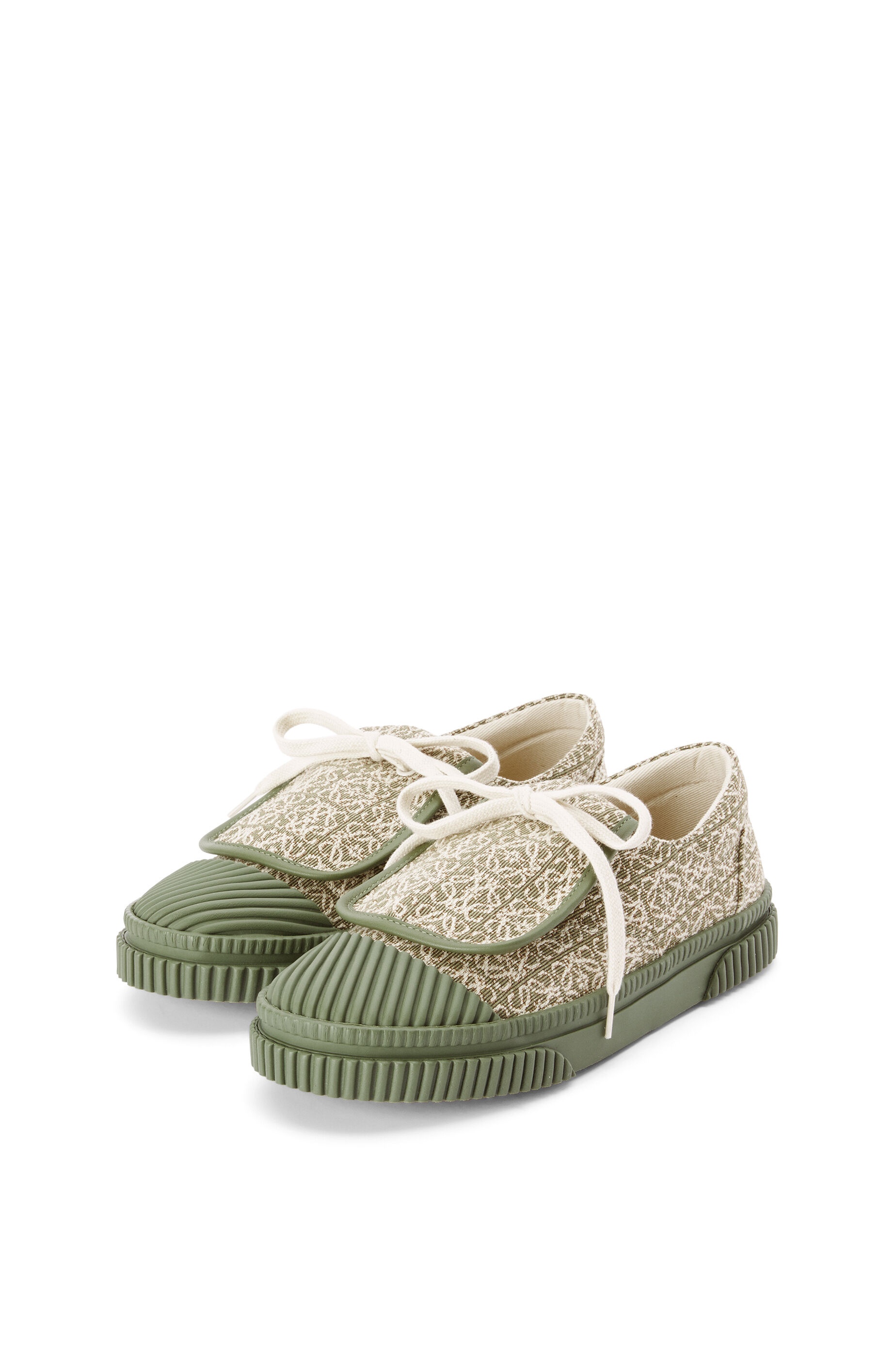 Anagram flap sneaker in jacquard and calfskin - 2