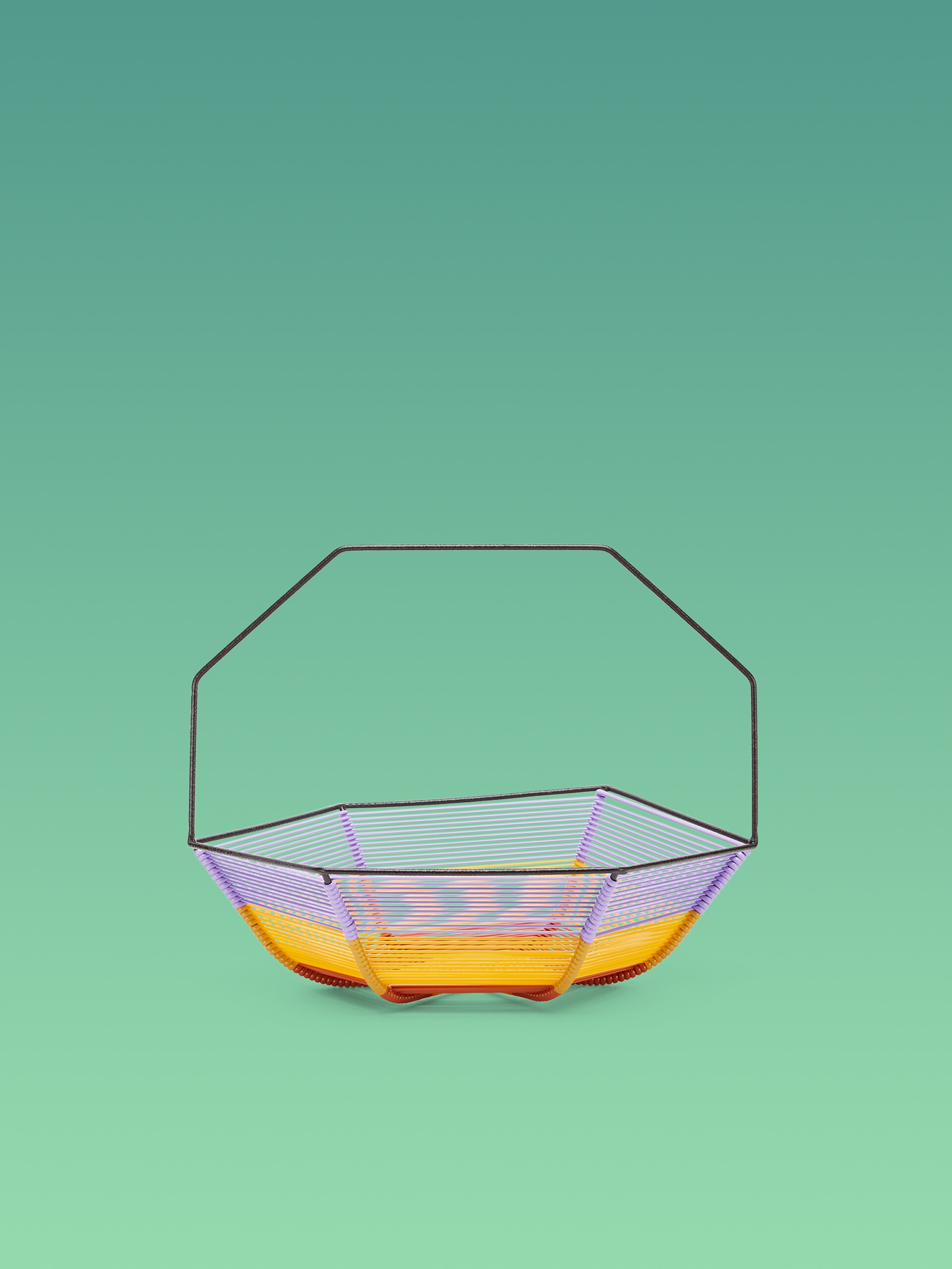 MARNI MARKET IRON HEXAGONAL FRUIT HOLDER WITH LILAC YELLOW AND BROWN PVC - 1