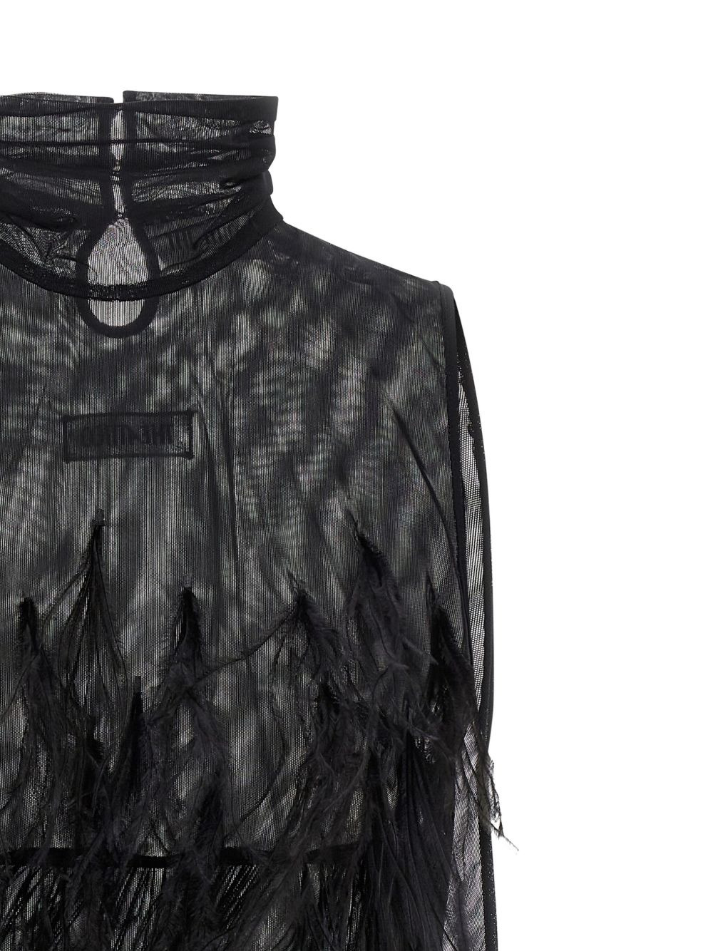 feather-skirt mini dress - 4