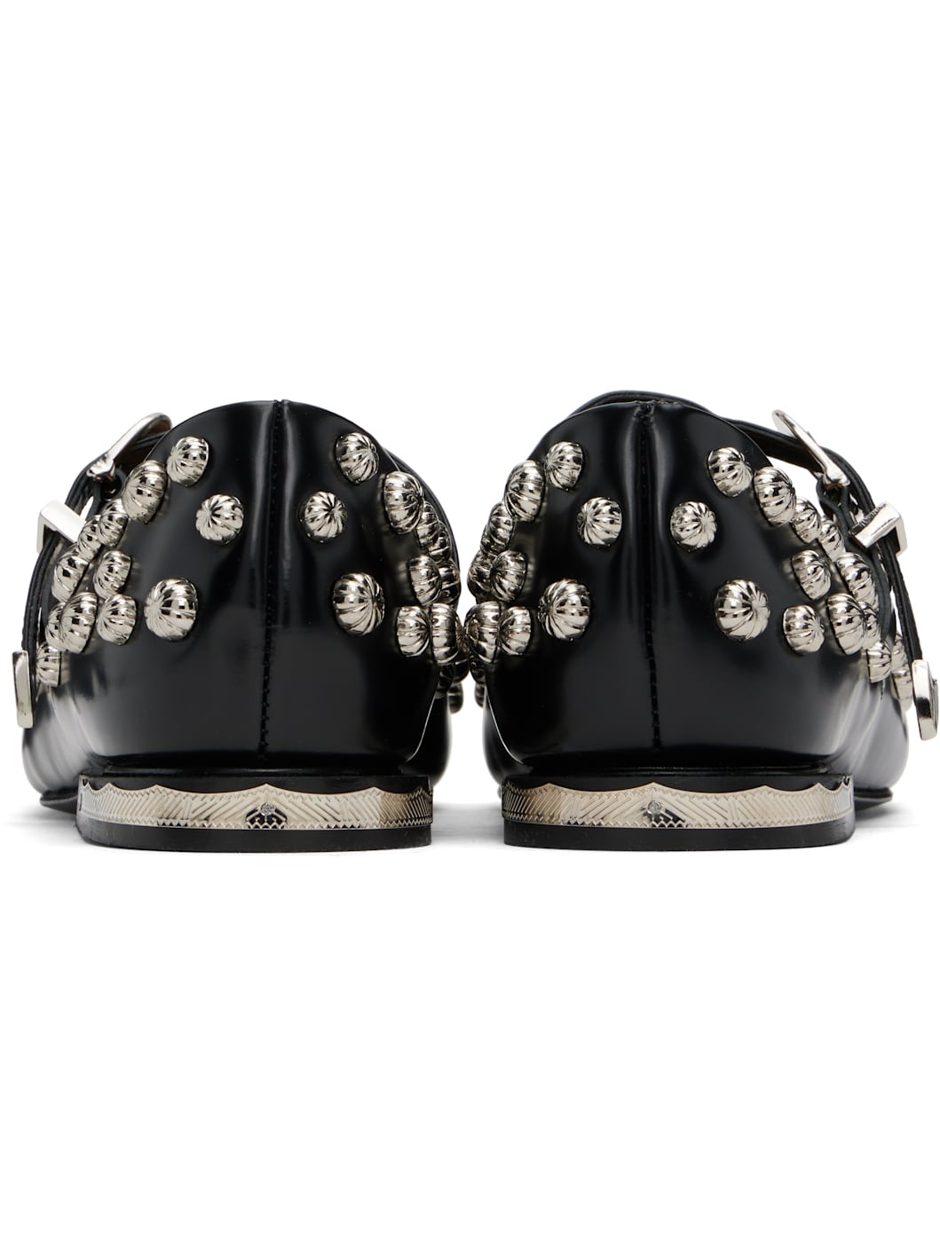 Black Polido Ballerina Flats - 2