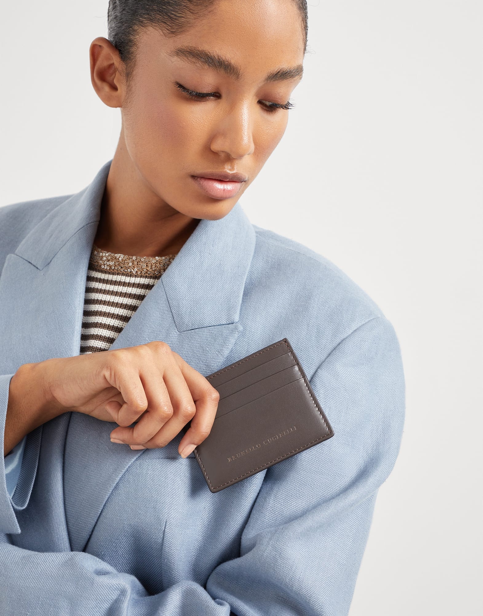 Grained calfskin card case - 4