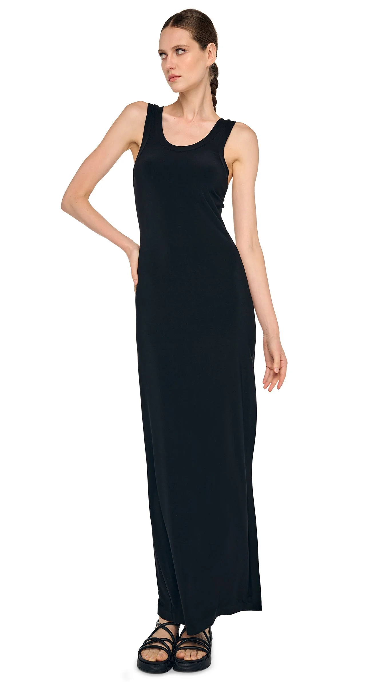 RACER LONG DRESS W/ SIDE SLIT - 1