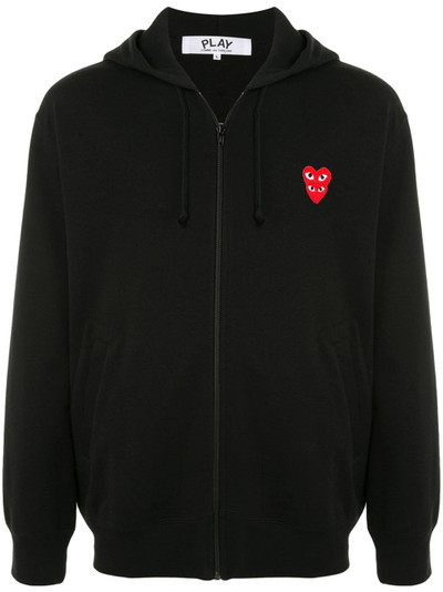 Comme des Garçons PLAY heart-embroidered zip-up hoodie outlook