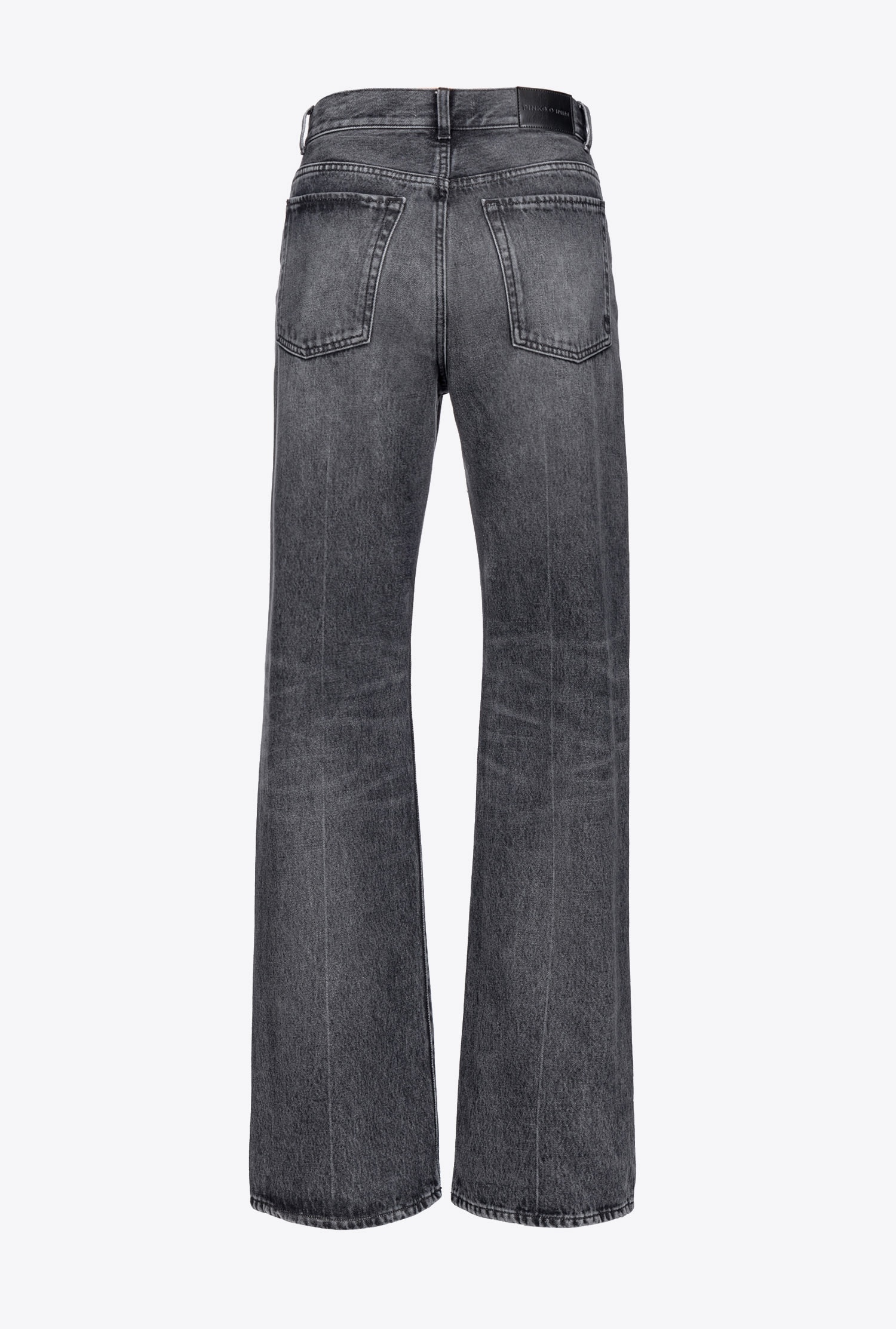 WIDE-LEG BLACK DENIM JEANS - 4
