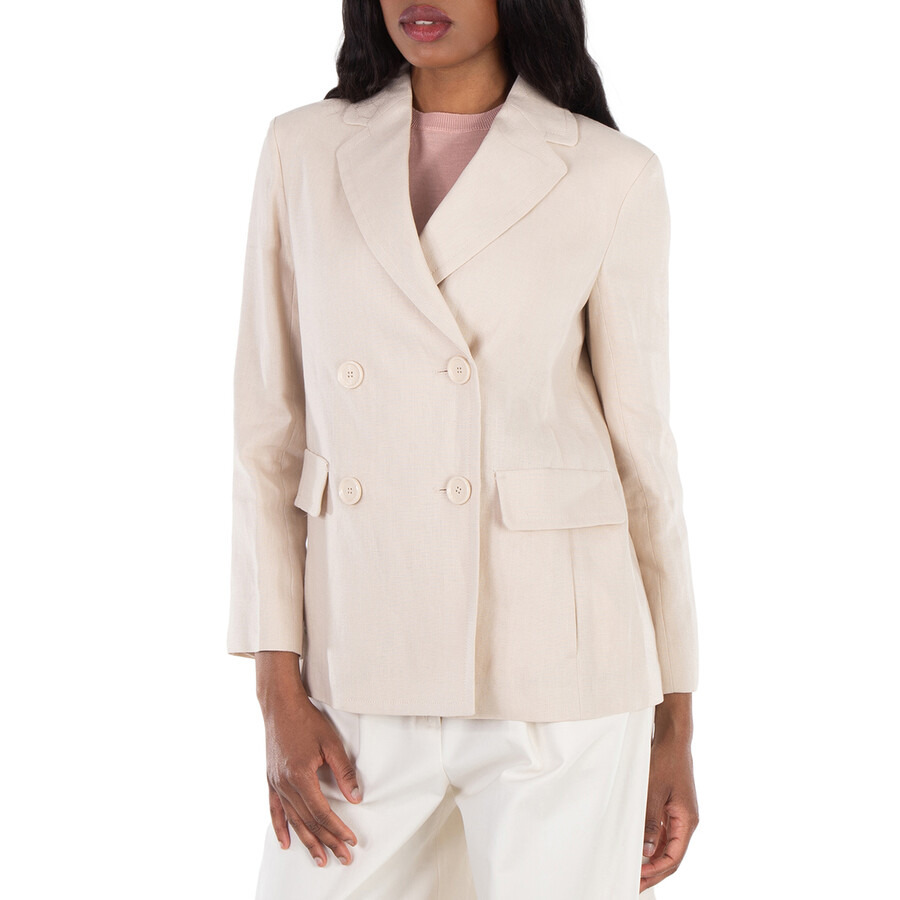 Max Mara Laura Double-Breasted Linen Blazer - 2