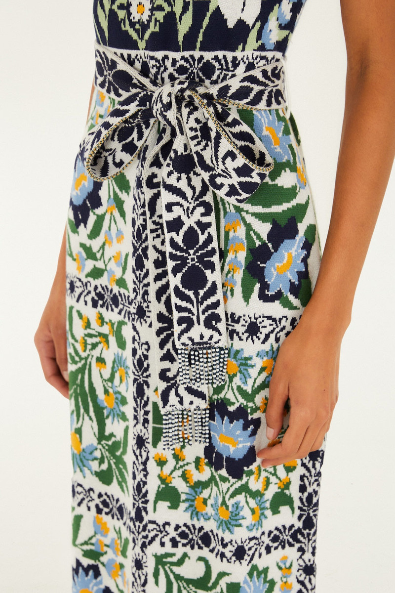 Black Manoela Belted Knit Midi Dress 4