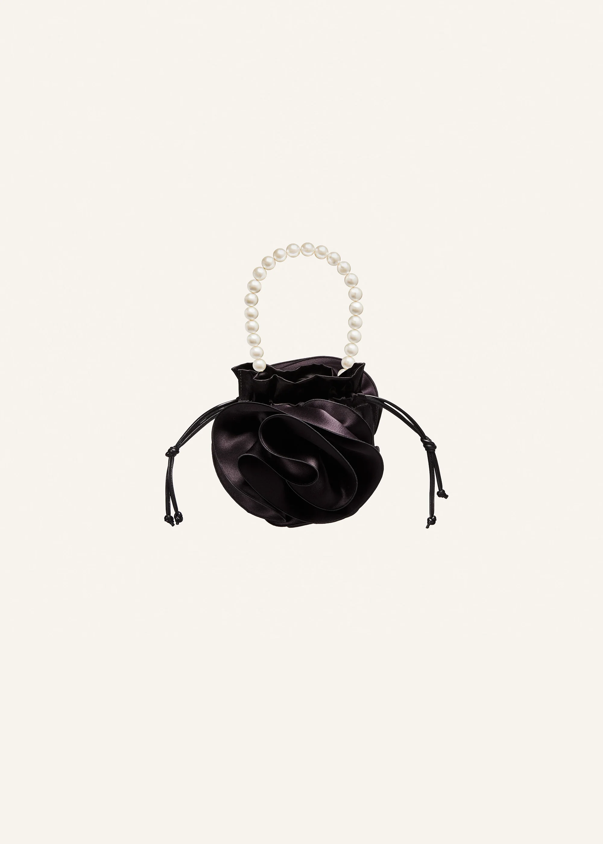 Pearl Magda bag in black satin - 1