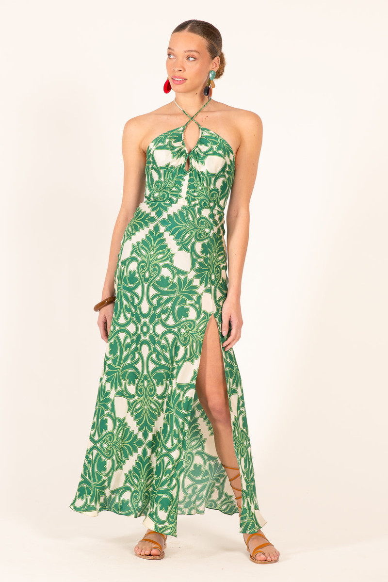 Long Dress Stella - Green Mantra 1