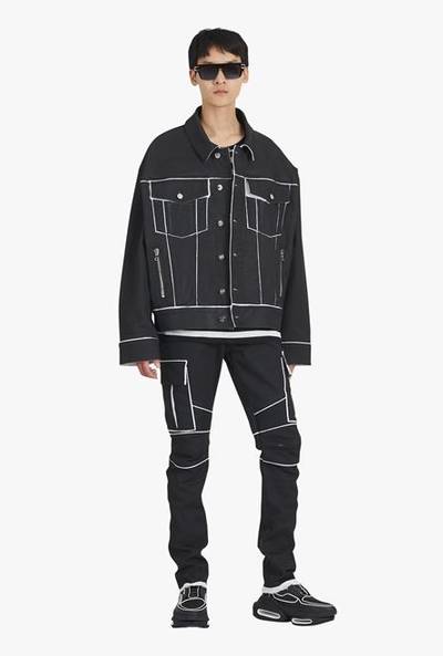 Balmain Black and white denim jacket outlook