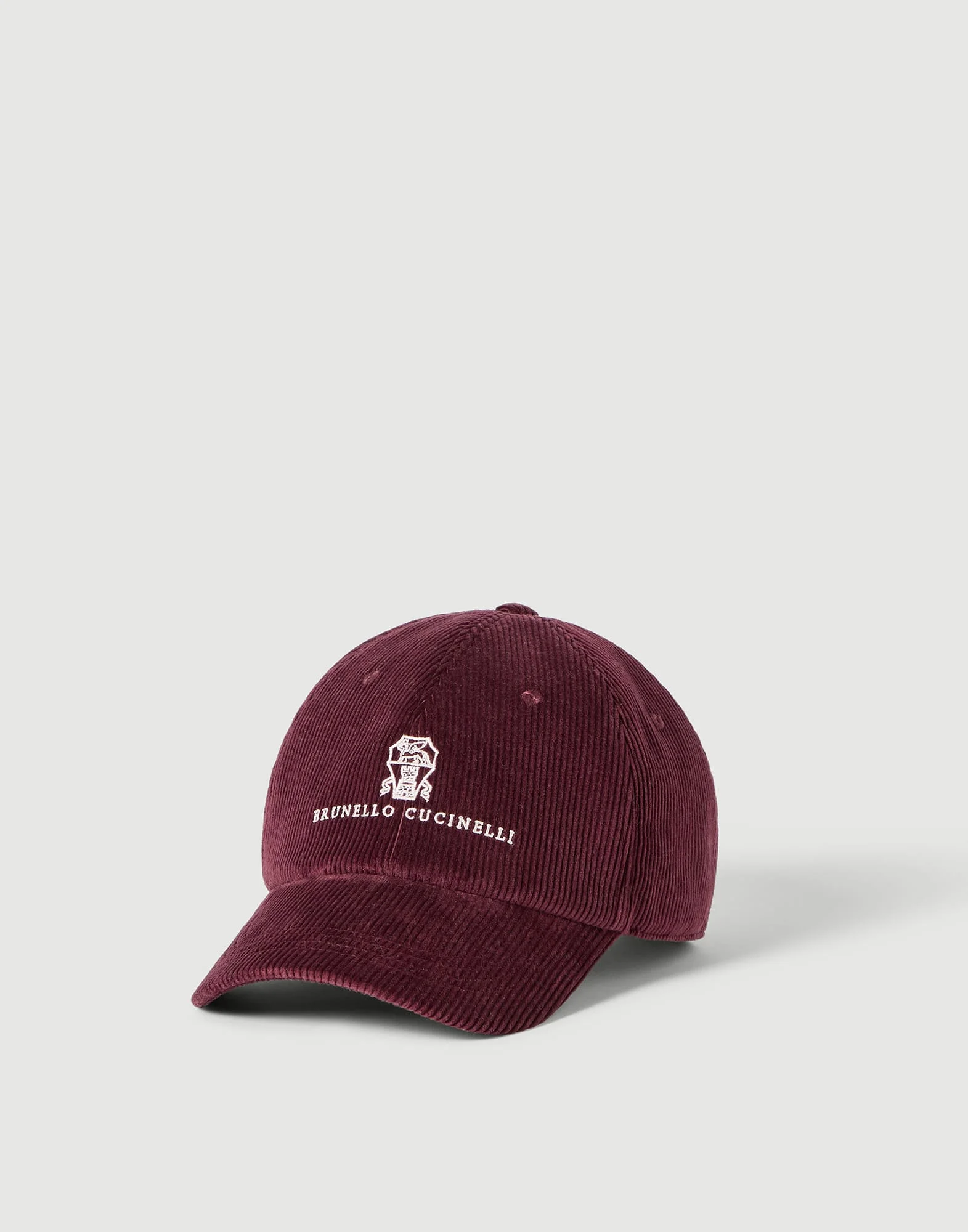 Comfort cotton and cashmere corduroy baseball cap with embroidered logo - 1
