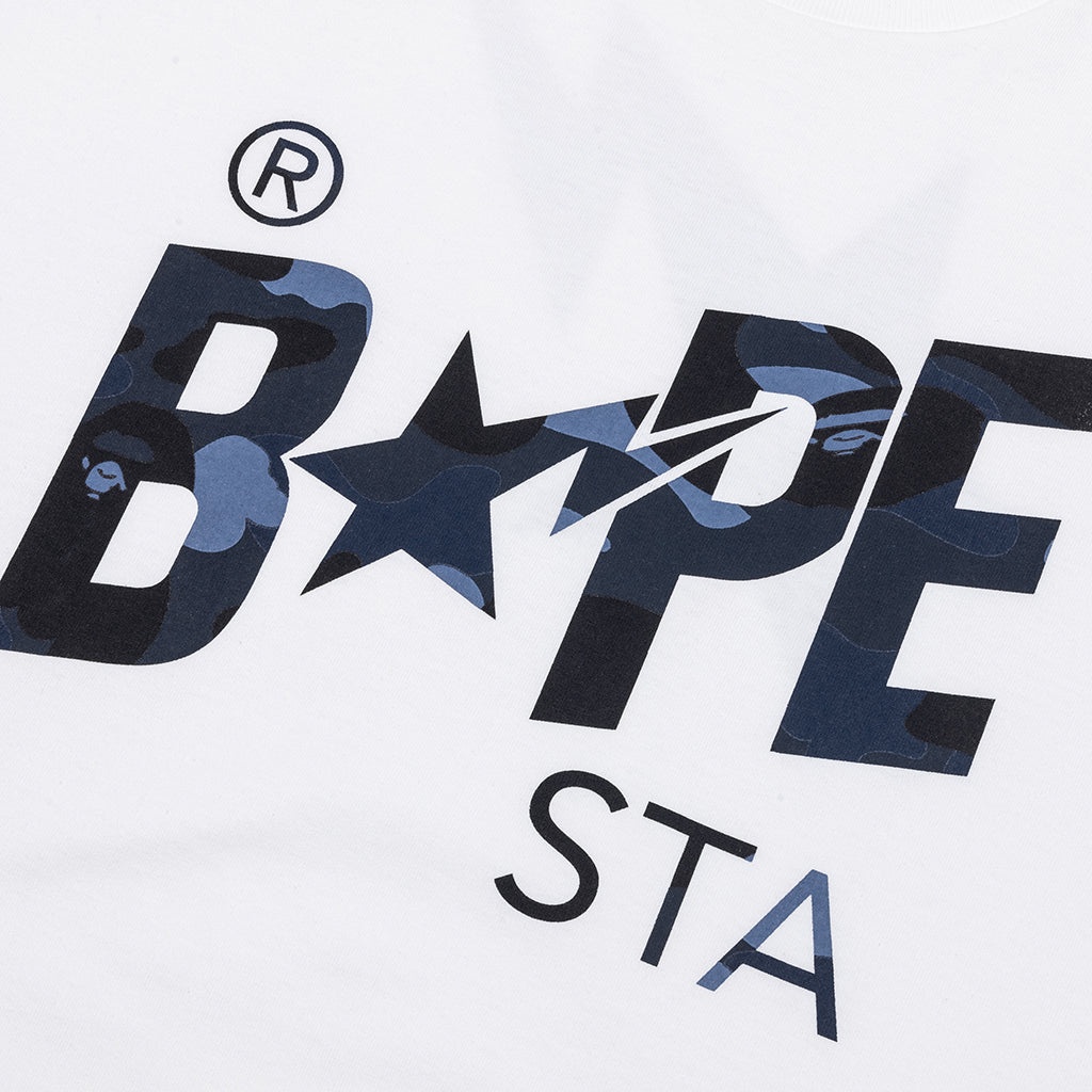 COLOR CAMO BAPE STA LOGO TEE - WHITE - 3