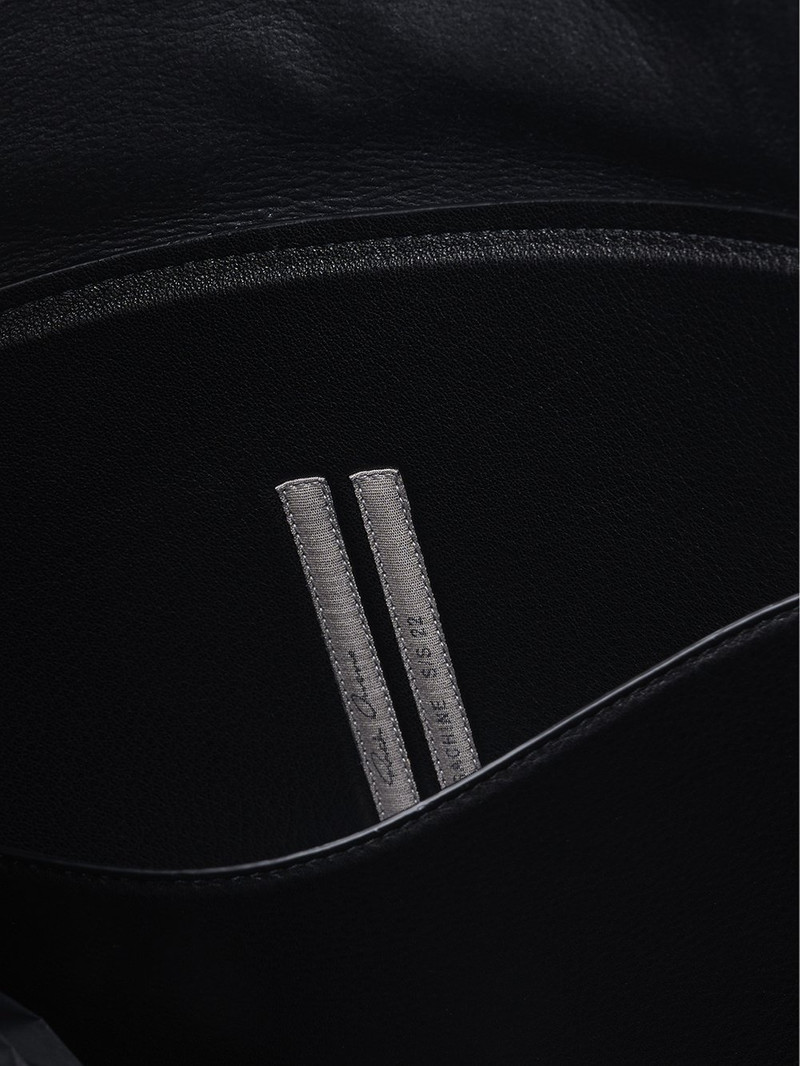 Black Leather Cargo Backpack 6