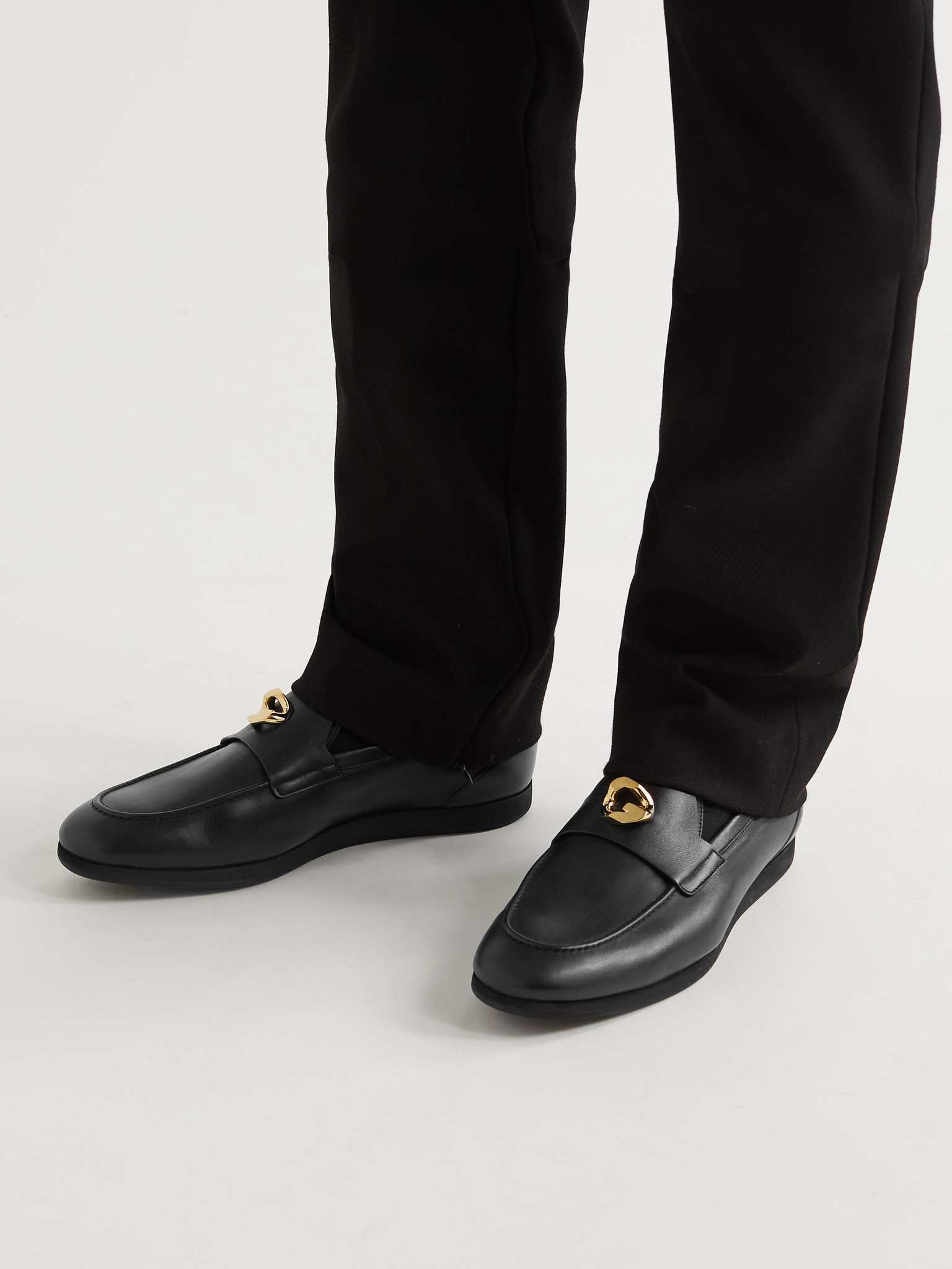 Logo-Embellished Leather Loafers - 3